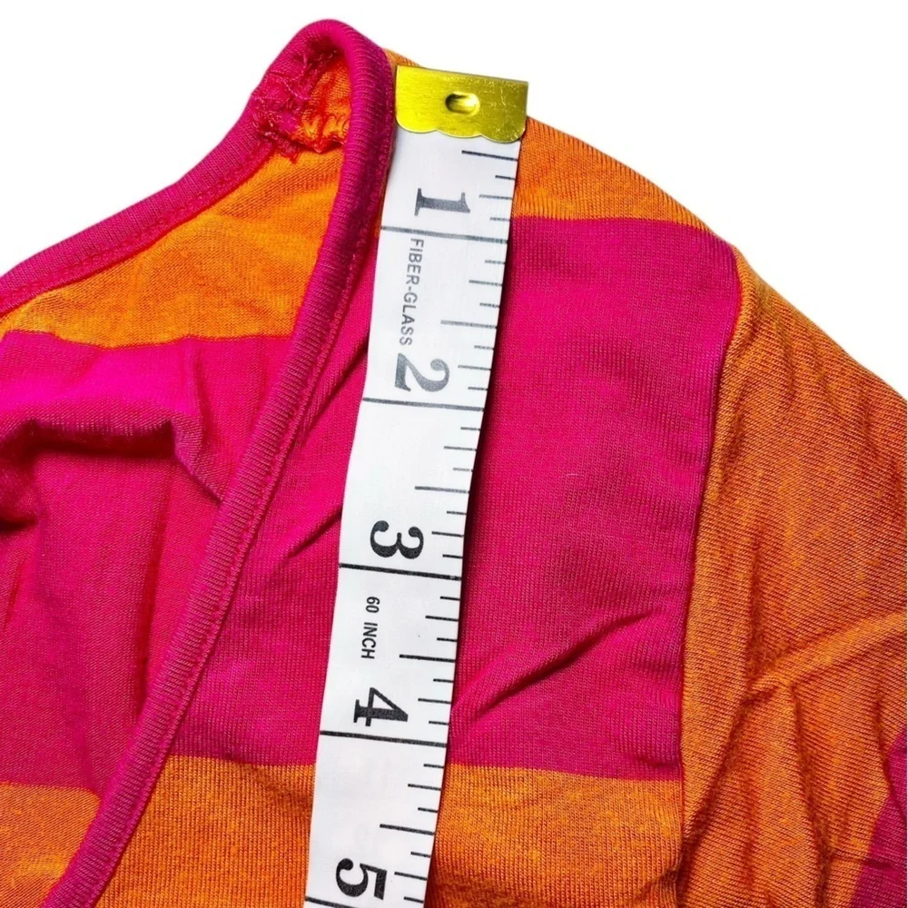 Calvin‎ Klein Striped Pink Orange Drawstring Waist Casual Dress - Picture 13 of 15